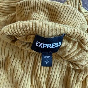 Express Golden Ribbed Knit Top